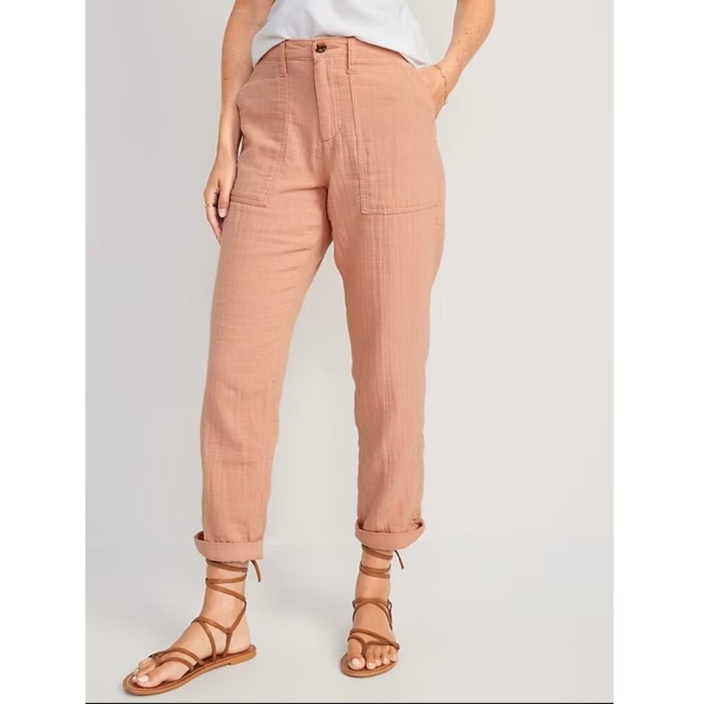 Old Navy High-Waisted Slouchy Cropped Tapered Workwear Pants - 10